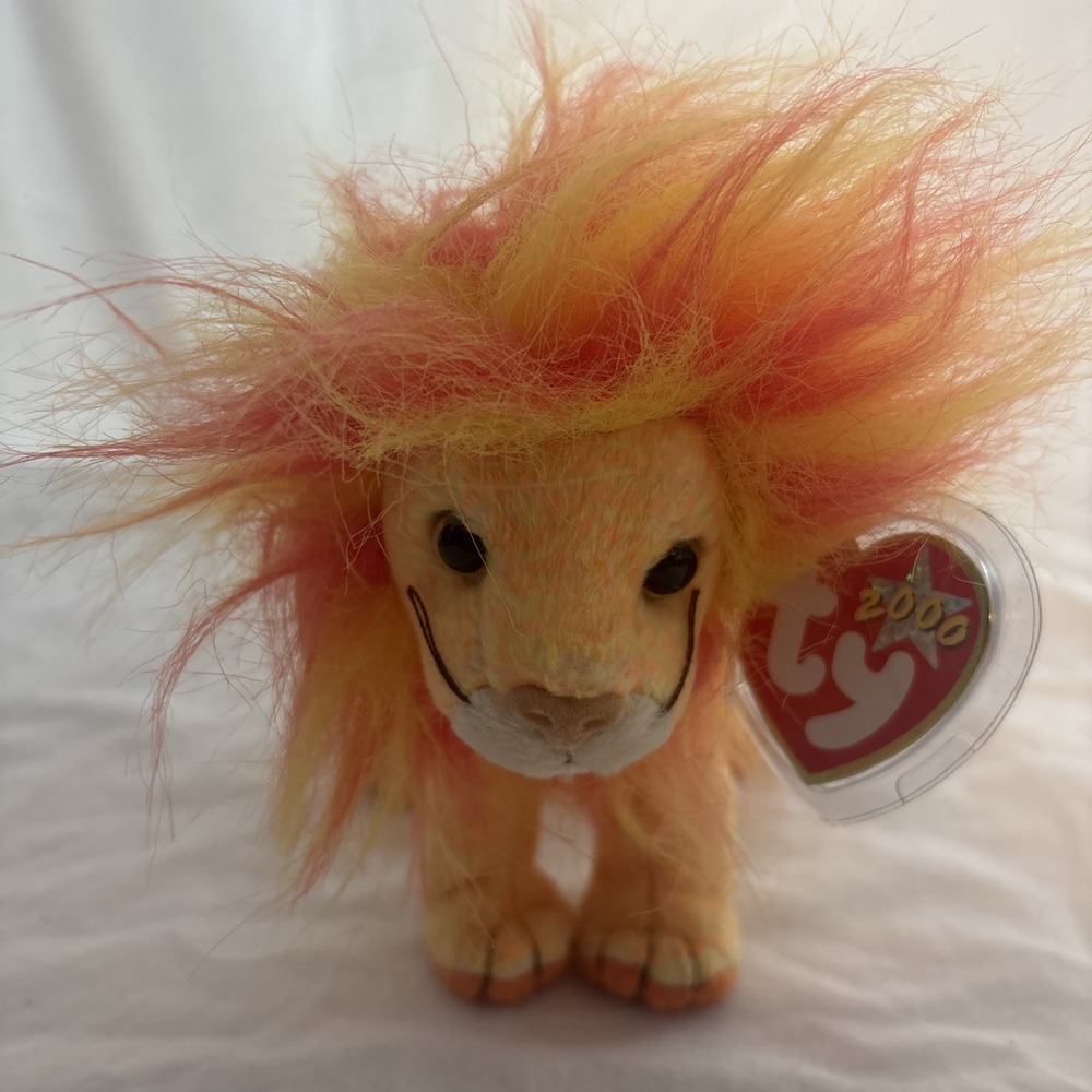 Ty Beanie Baby Bushy The Lion 2000 With Tags Retired